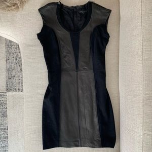 Rag & Bone Leather & Fabric Mini Sleeveless Black Dress